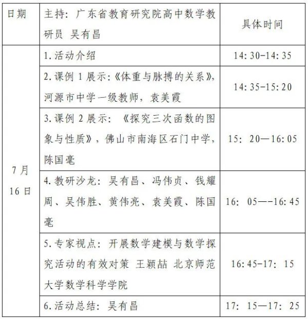 鼎牛网 【预告】7月16日 | 南方教研大讲堂第156场——开展数学建模与数学探究活动 培育学生核心素养