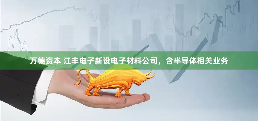 万德资本 江丰电子新设电子材料公司，含半导体相关业务